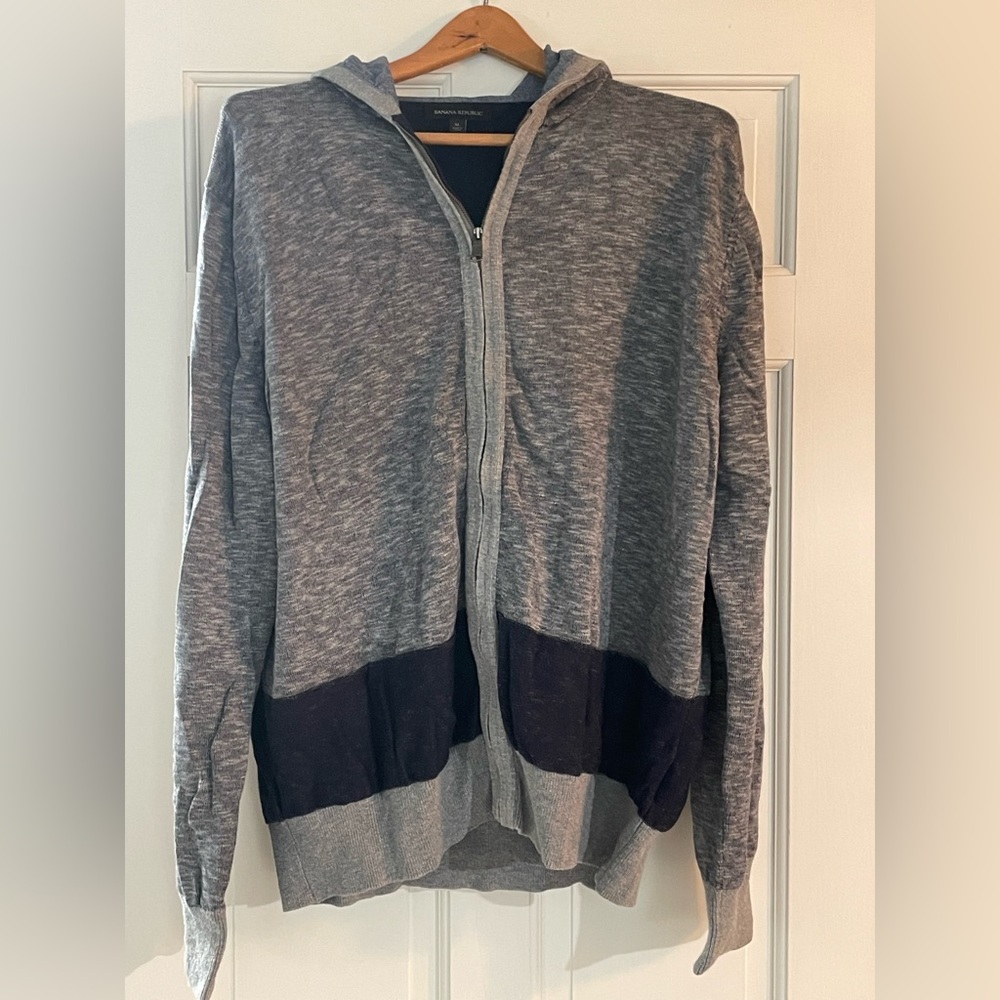 Banana Republic full-zip hooded sweater.